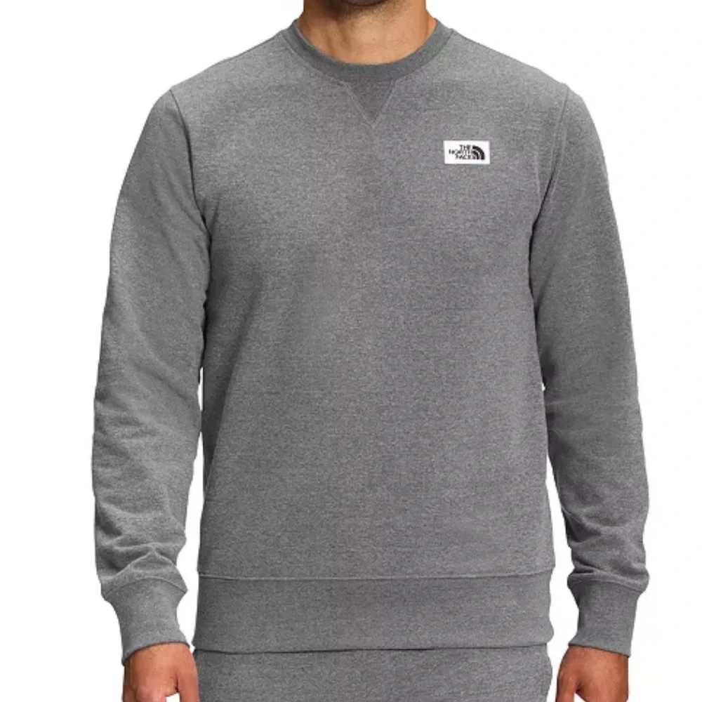 The North Face Heritage Patch Gray Crewneck Sweatshirt Men’s Classic